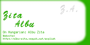 zita albu business card